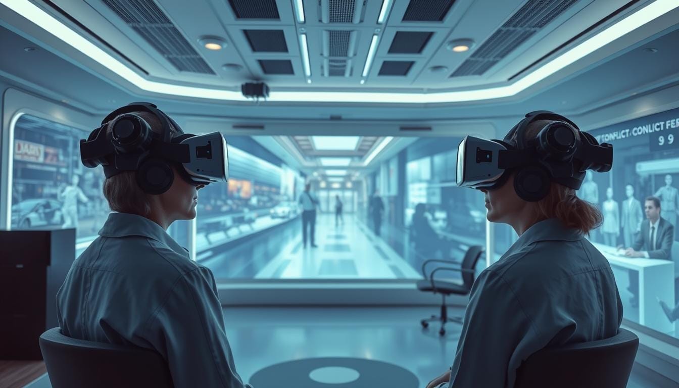 AI-enabled conflict de-escalation training using VR