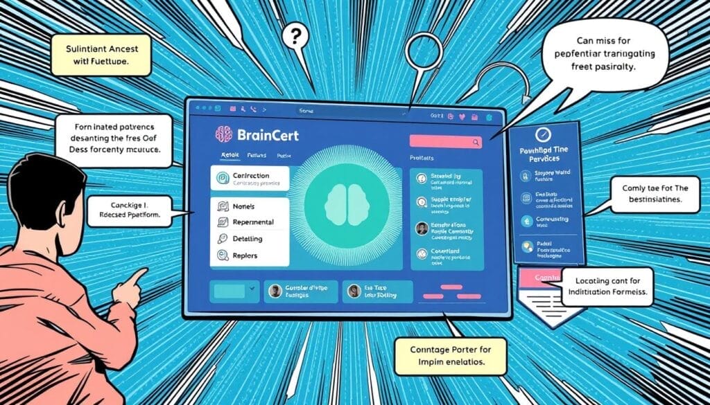 Generate an image of BrainCert platform interface