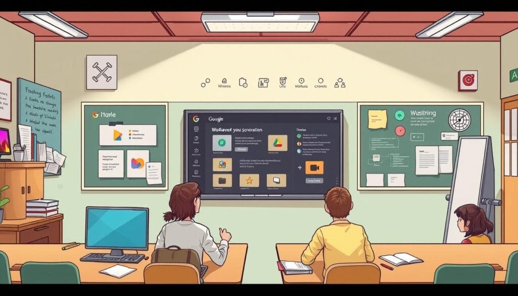Generate an image of Google Workspace for Education interface