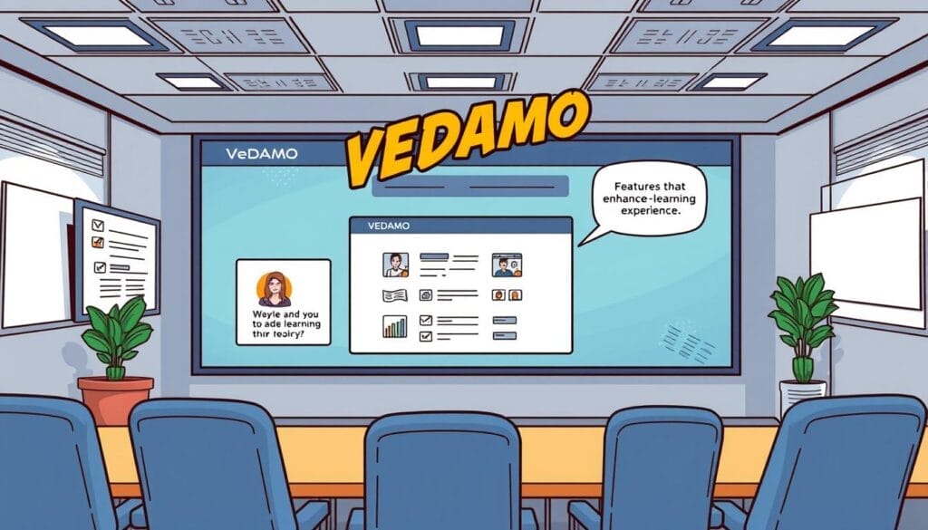 Generate an image of VEDAMO Virtual Classroom interface