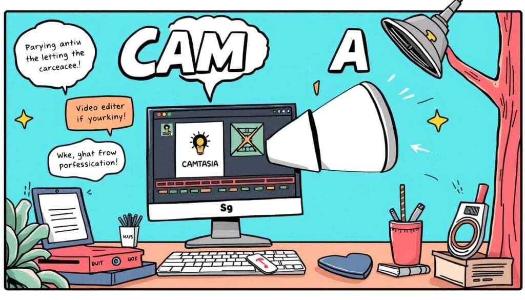 Generate an image representing Camtasia screen recording tool