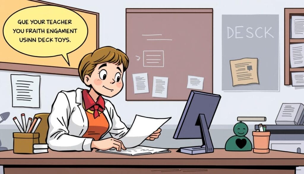 Image of a teacher creating a lesson with Deck Toys