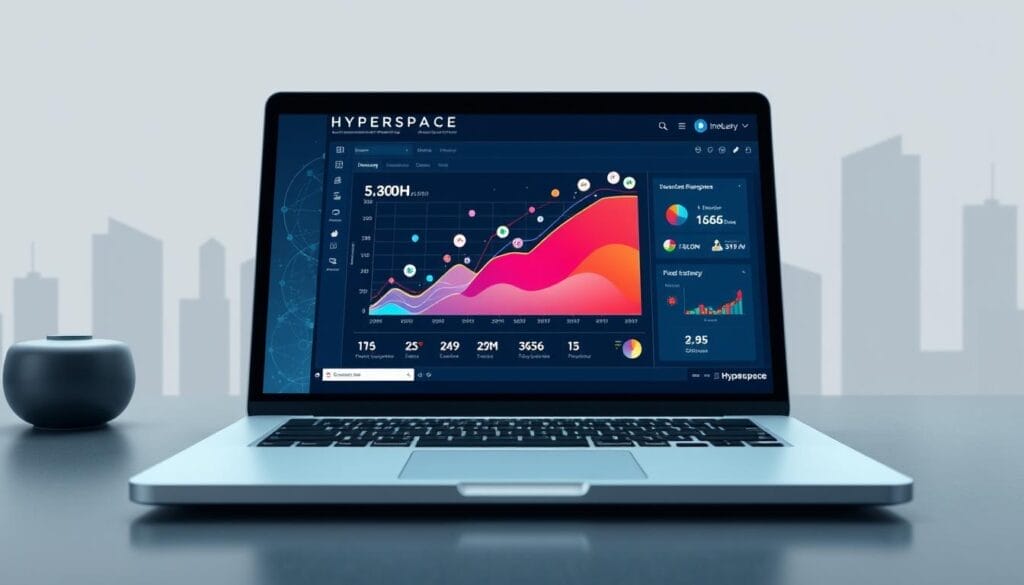 A sleek, modern desktop or laptop screen displaying a visually captivating illustration of the pH of industry. The foreground features a vibrant, stylized graph depicting the fluctuating pH levels of various pharmaceutical manufacturing processes, conveying the dynamic and ever-changing nature of the industry. The middle ground showcases a Hyperspace-branded, intuitive user interface, highlighting the sophisticated analytical tools and insights available to optimize sales strategies. The background subtly hints at the broader pharmaceutical landscape, with muted tones and geometric shapes suggesting the complex, interconnected systems at play. The overall scene exudes a sense of technological sophistication, data-driven decision making, and the need for AI-powered solutions to navigate the unique challenges of the pharmaceutical sales environment.