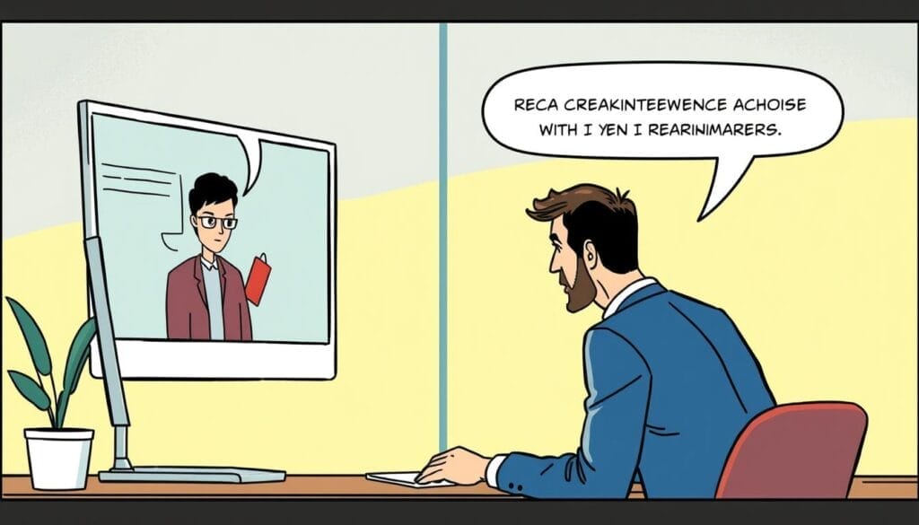 An image of a sales representative receiving feedback on a virtual coaching platform
