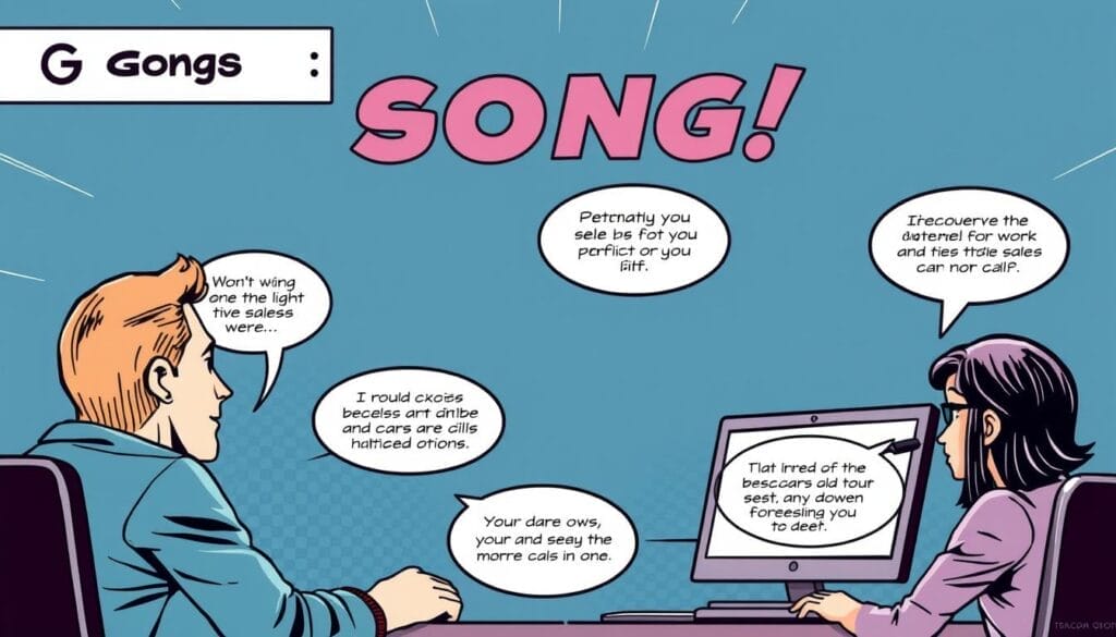 An infographic illustrating Gong's AI-powered of sales call analysis