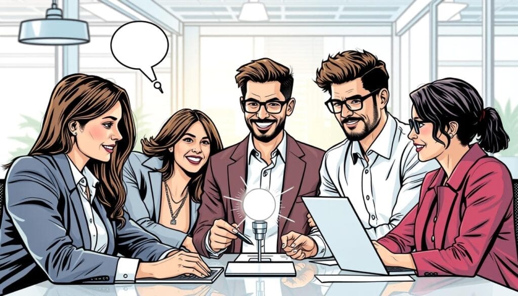 Generate an image of a professional sales team using AI tools to enhance their sales processes.