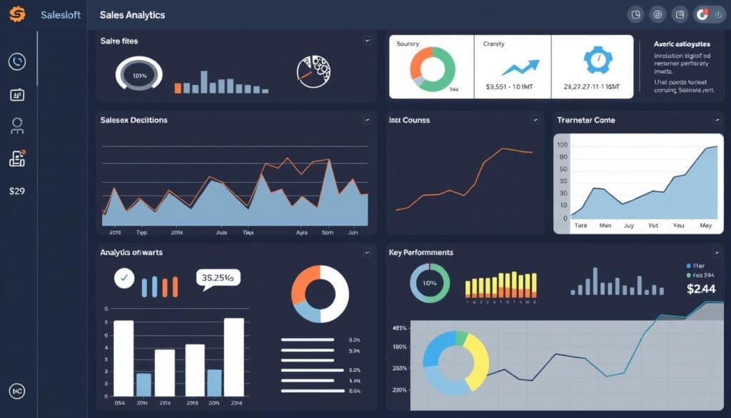 Generate an image of a sales analytics dashboard on Salesloft.