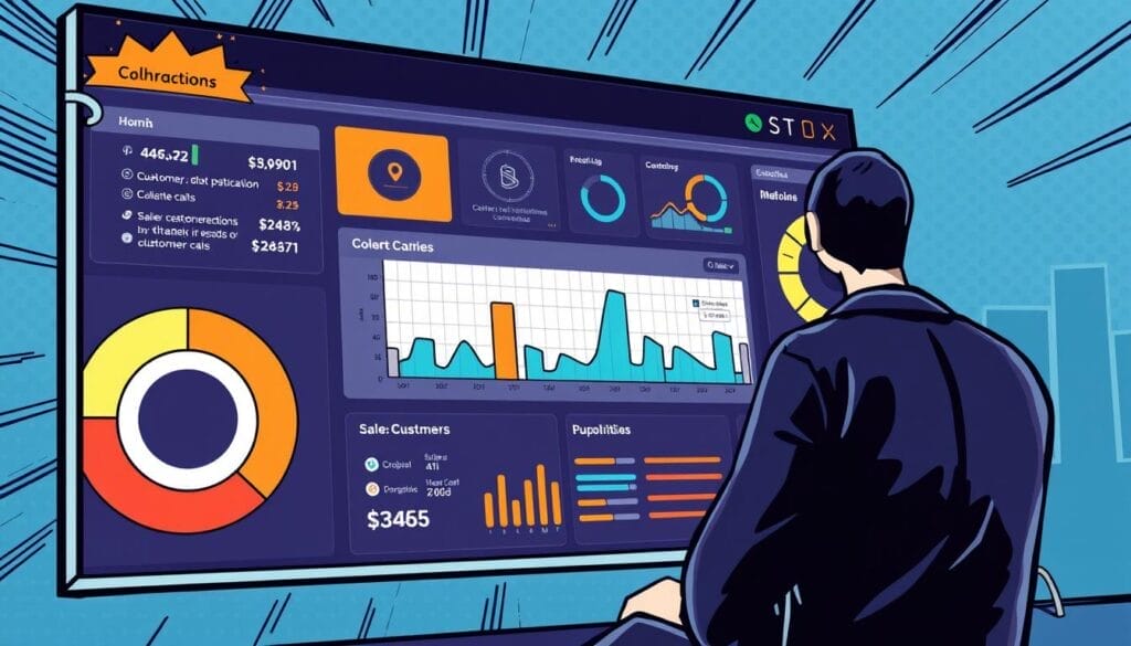 Generate an image of a sales dashboard with AI-driven insights on customer calls.