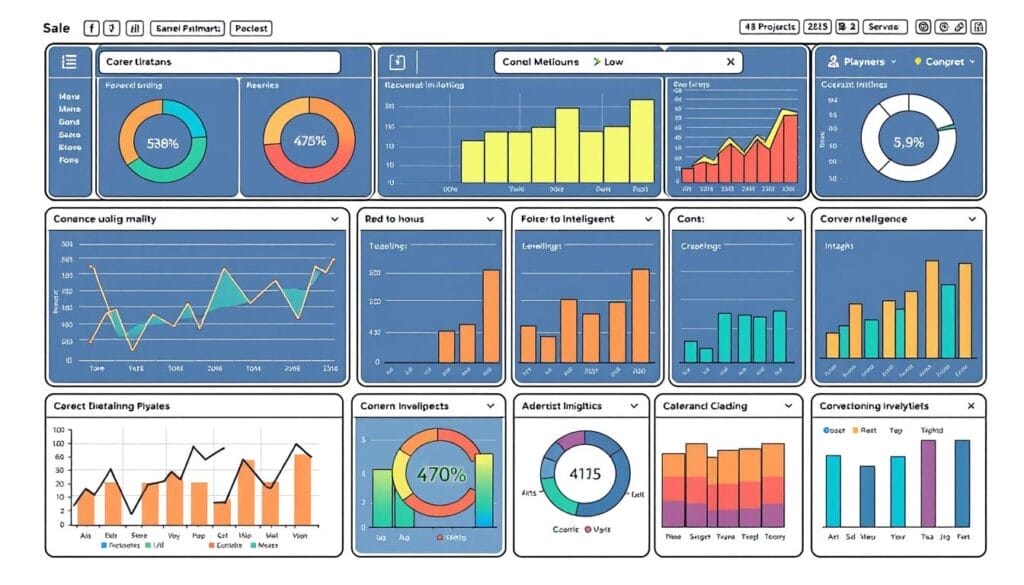 Generate an image of a sales dashboard with conversation intelligence analytics