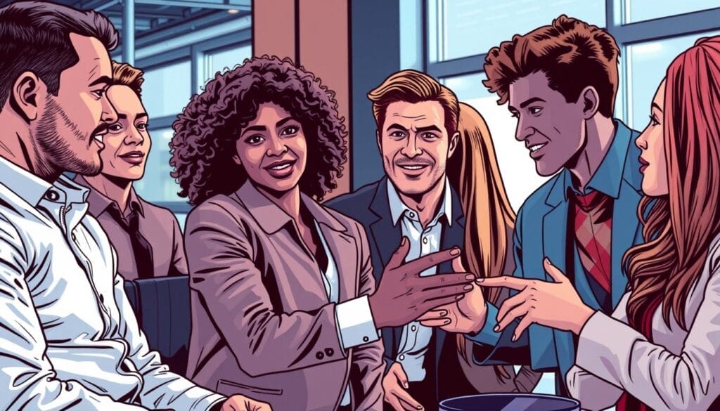 Generate an image of a sales team using Hyperspace AI sales trainer