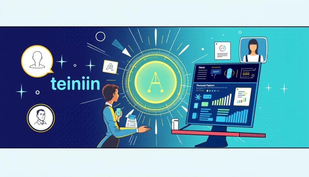 Generate an image of a sales training platform with AI the conversation intelligence analyzing sales calls.