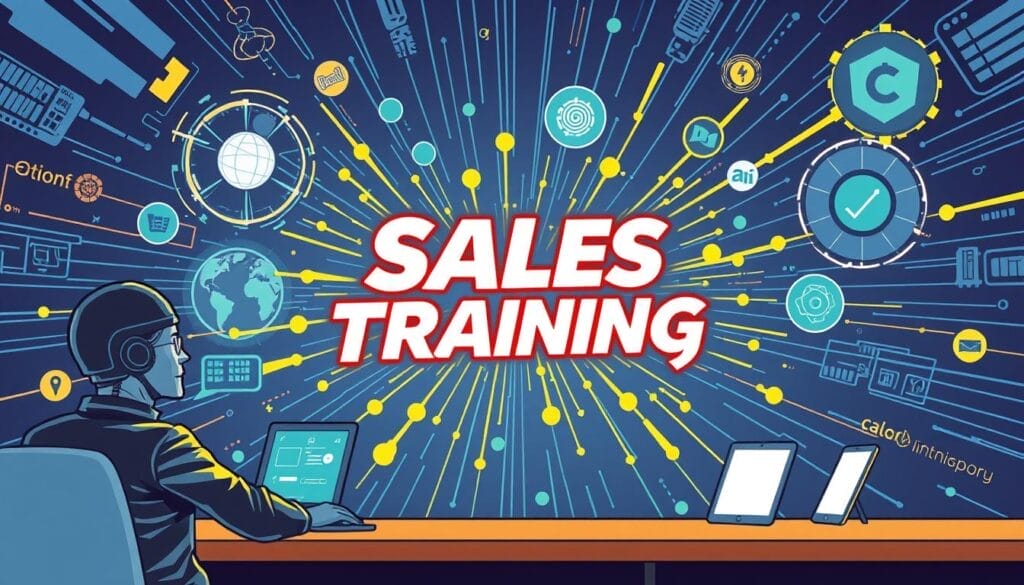 Generate an image representing AI-powered sales training