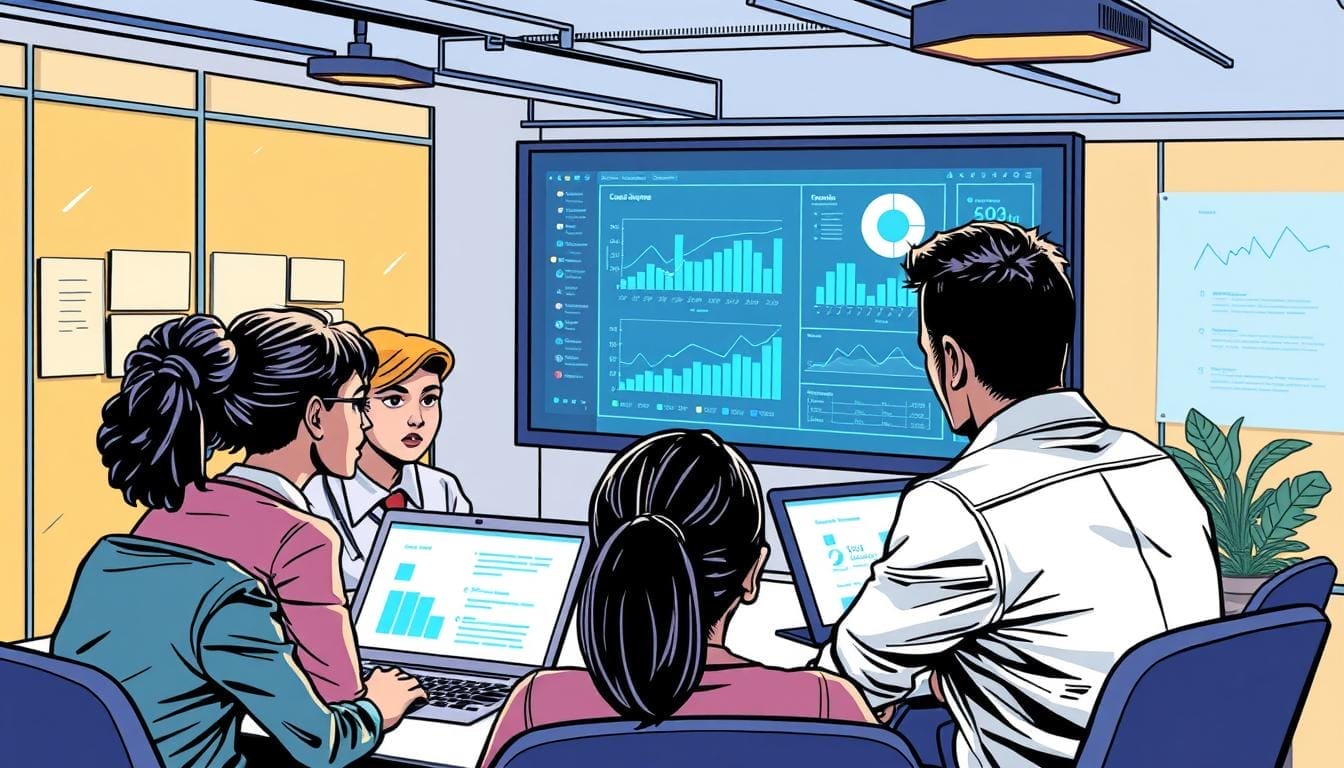 Generate an image representing AI sales coaching in action