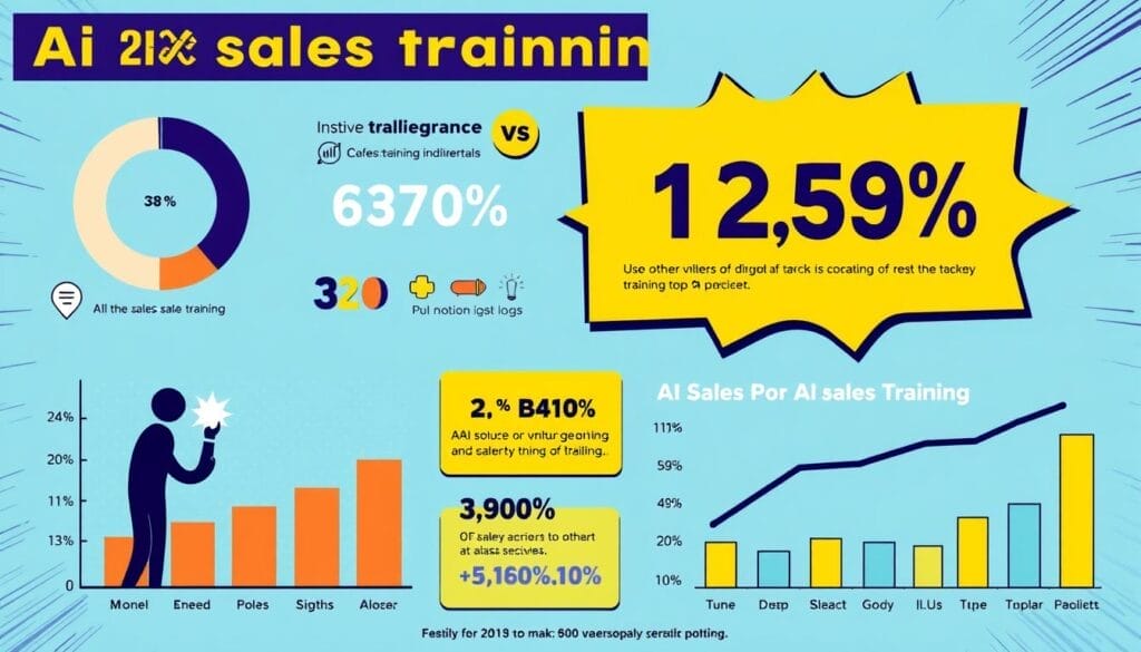 Generate an image representing AI sales training metrics