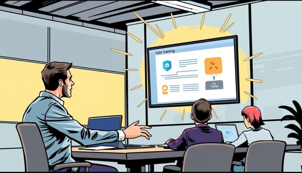 Generate an image representing Spekit's sales training software in action.