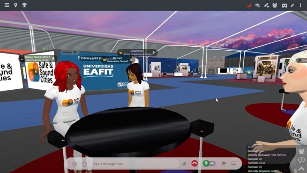 S²Cities virtual exhibition space in MootUp by Hyperspace Participants inside the S²Cities virtual exhibition hall during the global convening hosted on MootUp by Hyperspace